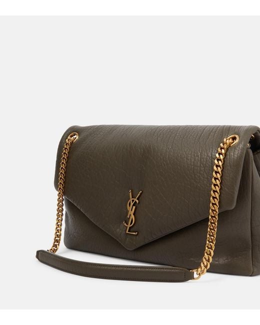 Saint Laurent Green Calypso Large Leather Shoulder Bag