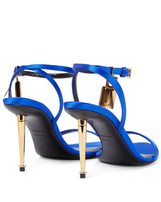 Blue discount satin sandals