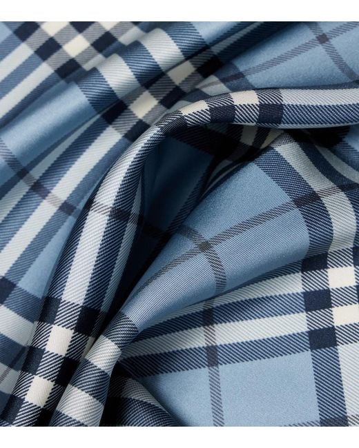Burberry Blue Check Silk Twill Scarf
