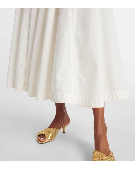 Bottega Veneta White Midikleid Aus Einem Baumwollgemisch