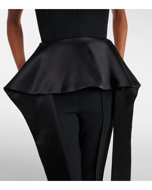 Maticevski Black Frame Peplum Satin Top