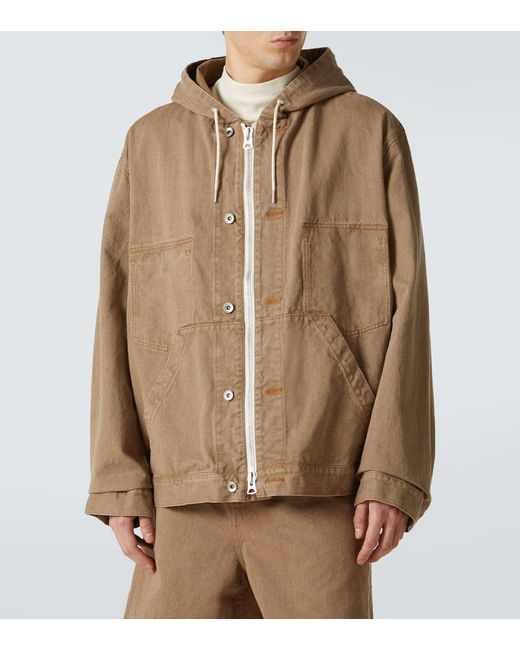 Sacai Natural Hooded Denim Jacket for men