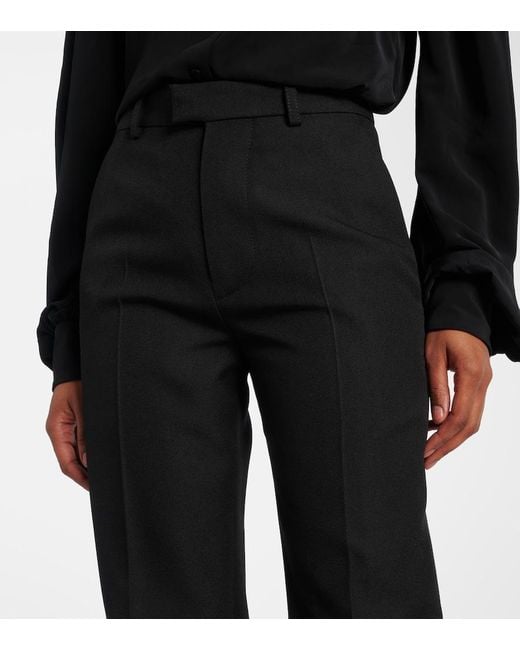 Pantalon Flare A Taille Haute En Laine Balenciaga en coloris Blue