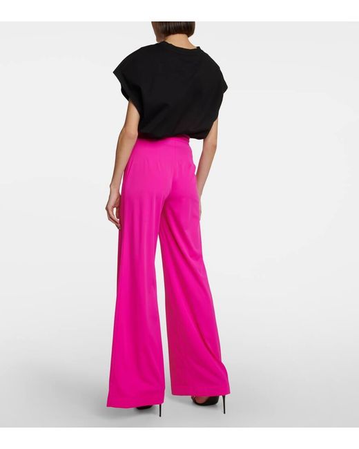 Dolce & Gabbana Pink Stretch-jersey Wide-leg Pants