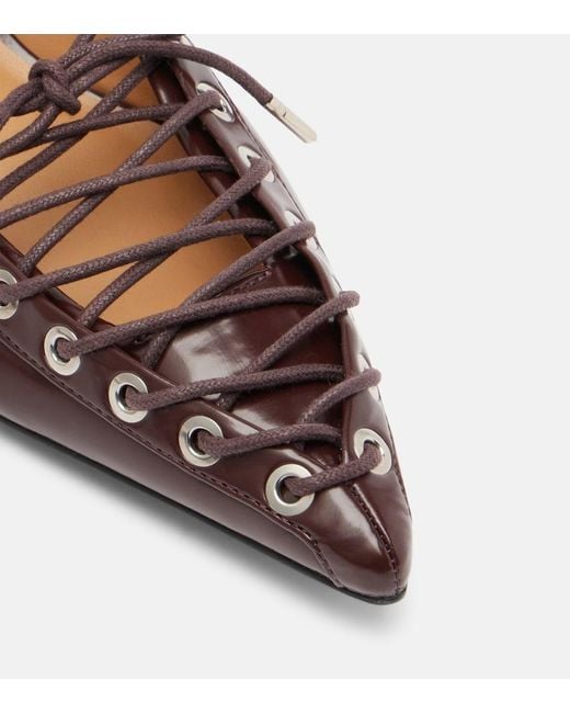 Mules Eyelets 35 Stringate di Ganni in Brown