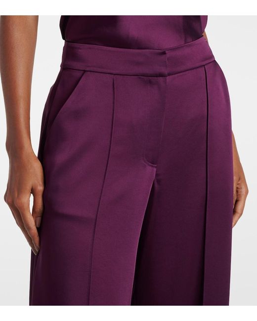 Jonathan Simkhai Purple Kira Satin Wide-Leg Pants