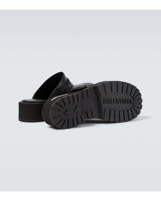 Balenciaga Black Venom Leather Mules for men