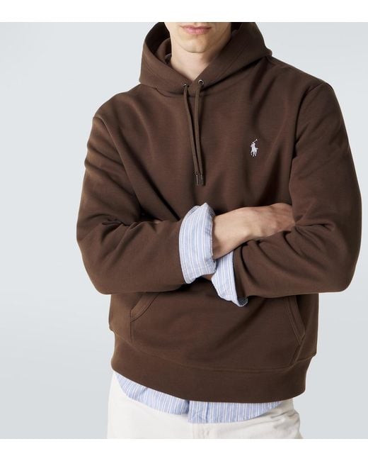 Polo Ralph Lauren Brown Cotton-Blend Jersey Hoodie for men