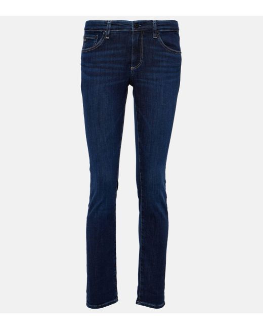 Jean skinny Prima a taille mi-haute AG Jeans en coloris Blue