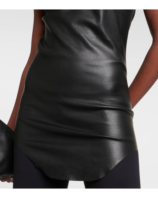 Rick Owens Black Leather-trimmed Tank Top