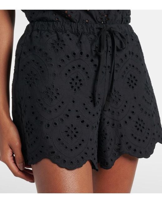 Poupette Black Cruse Broderie Anglaise Cotton Shorts