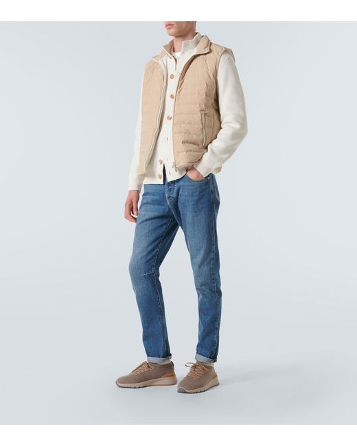 Brunello Cucinelli Gray Knit Sneakers for men