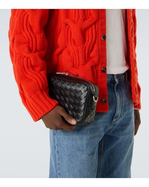 Sac A Bandouliere Small En Cuir Intrecciato Bottega Veneta pour homme en coloris Black