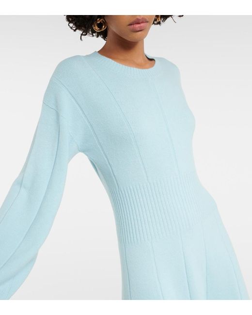 Joseph Blue Wool-Blend Sweater Dress