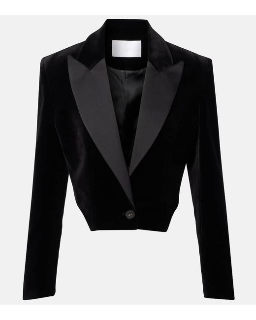 Blazer De Terciopelo De Algodon Costarellos de color Black