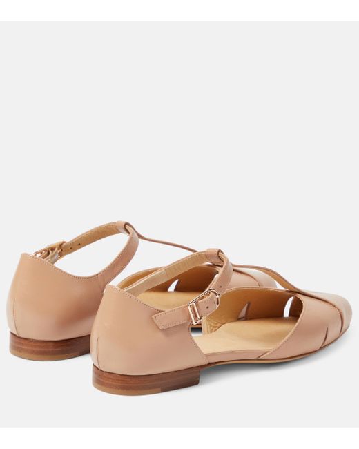 Gabriela Hearst Natural Harlow Leather Ballet Flats