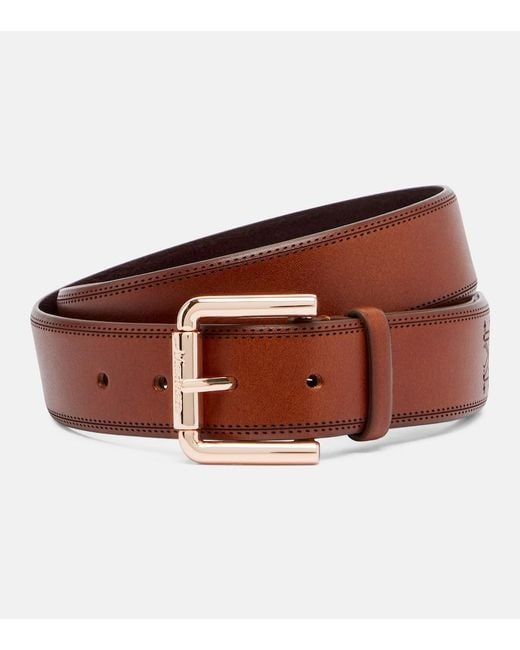 Max Mara Brown Monogram Leather Belt