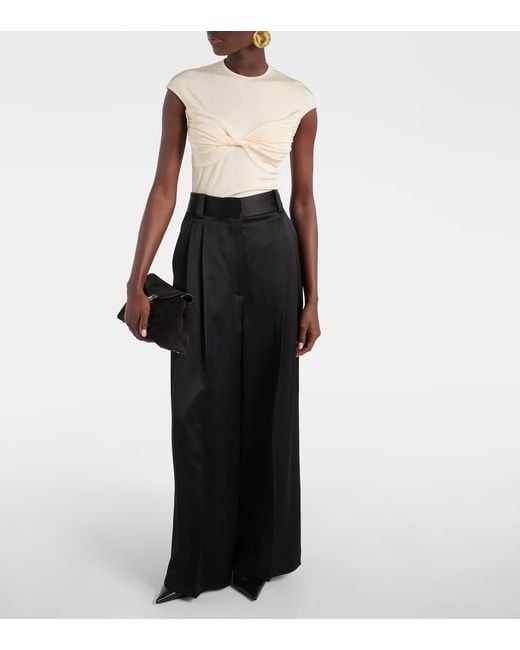 TOVE Natural Paola Gathered Jersey Top