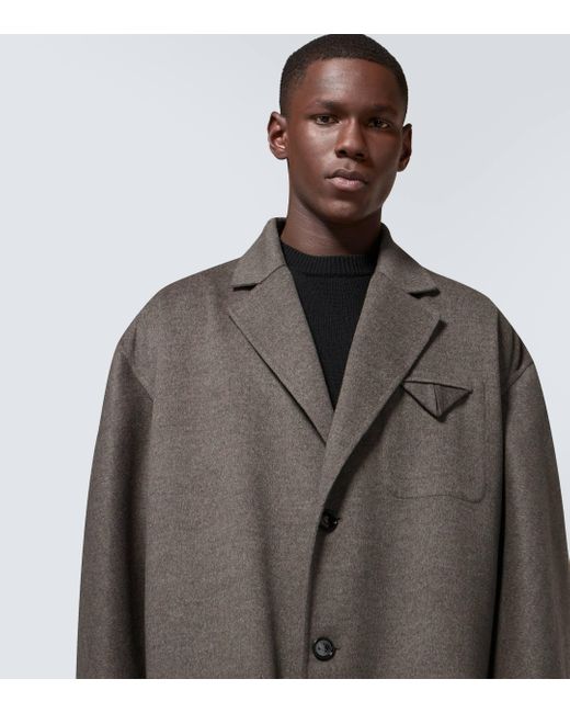 Bottega Veneta Brown Wool And Cashmere Overcoat for men
