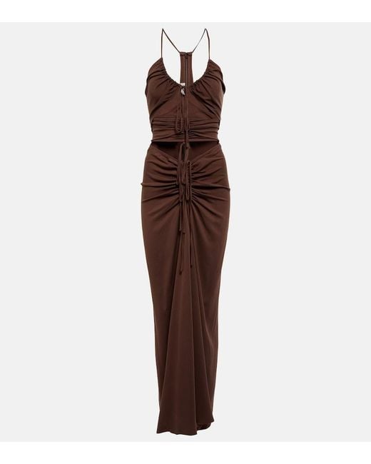 Christopher Esber Purple Cutout Halterneck Maxi Dress