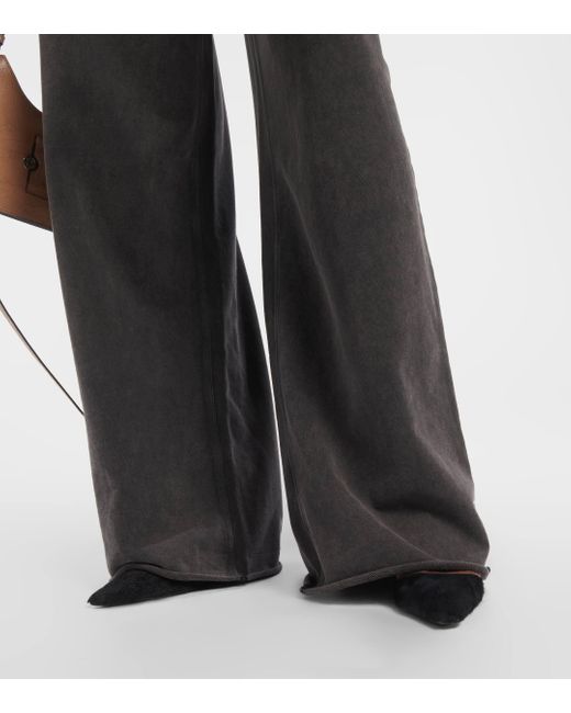 Acne Gray Felin Cotton Wide-leg Pants