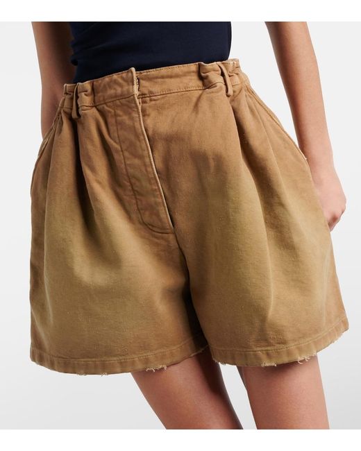 Short En Toile De Coton Prada en coloris Natural