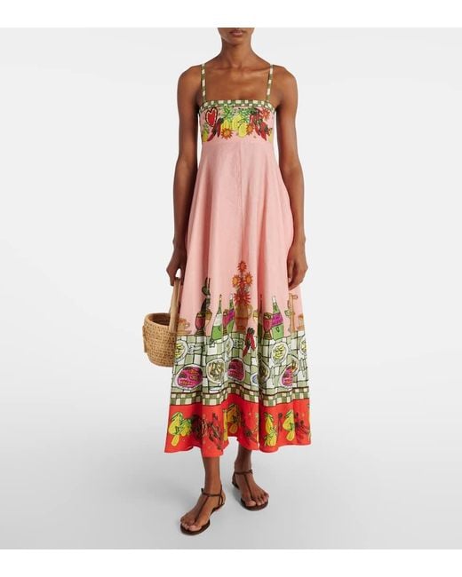 X Greg Sindel Vestido Largo Contessa De Lino ALÉMAIS de color Red