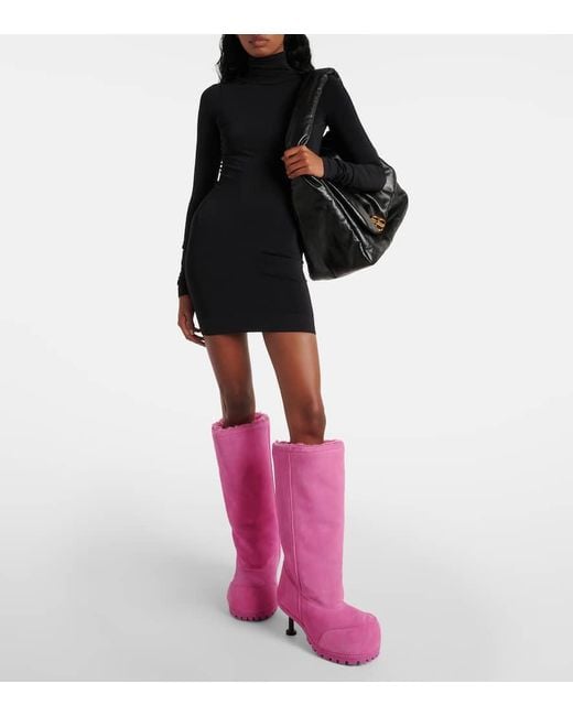 Bottes Alaska En Daim Balenciaga en coloris Pink