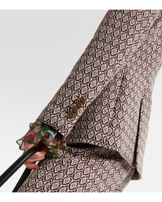 Etro Brown Blazer Aus Einem Baumwollgemisch