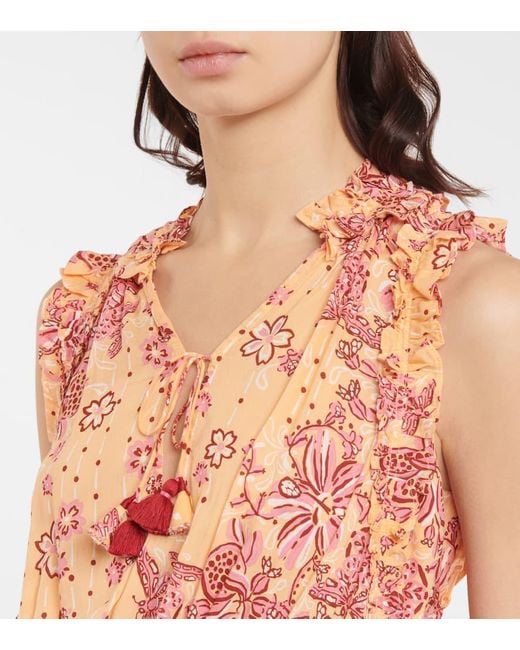 Poupette Orange Bedrucktes Minikleid Triny