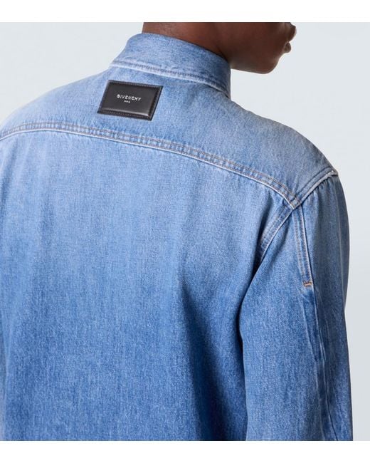 Givenchy Blue Couture Seam Denim Shirt for men