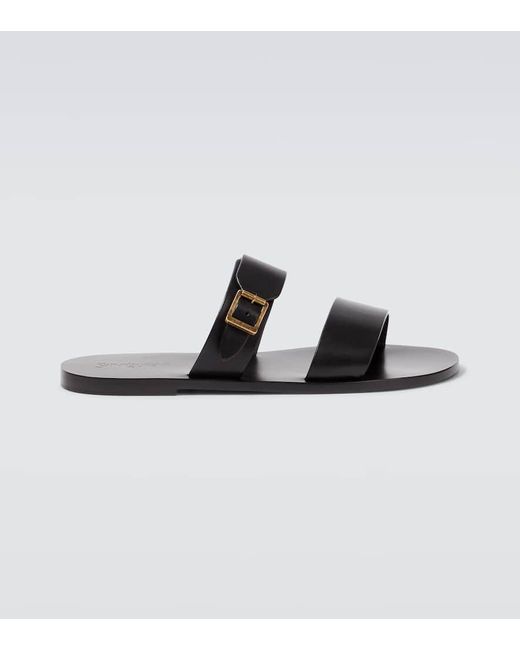 Saint Laurent Brown Ios Leather Sandals for men