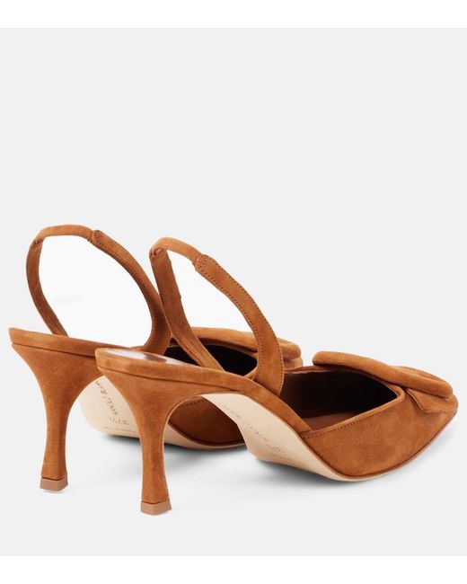 Escarpins Maysli 70 En Daim Manolo Blahnik en coloris Brown
