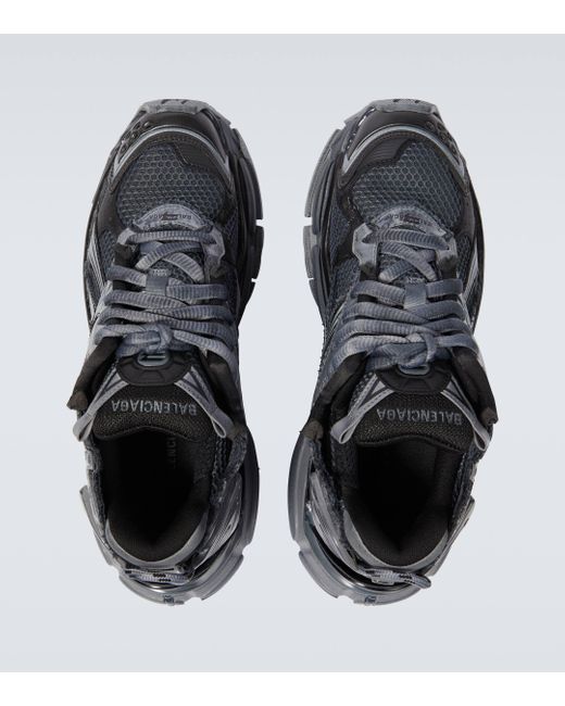 Balenciaga Black Leather Runners for men