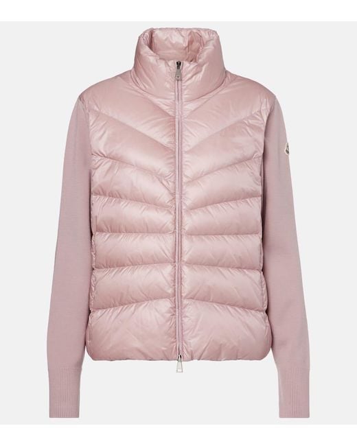 Moncler Pink Daunenjacke Mit Schurwolle