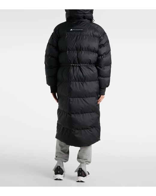 Adidas By Stella McCartney Black Wattierter Mantel