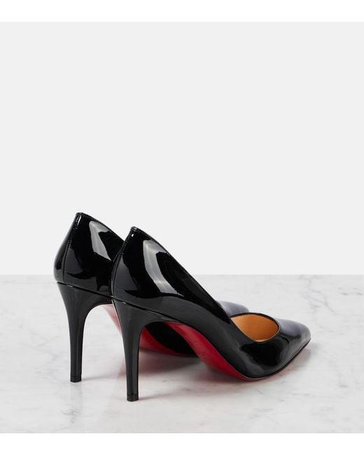 Christian Louboutin Brown Pigalle 85 Patent-Leather Courts