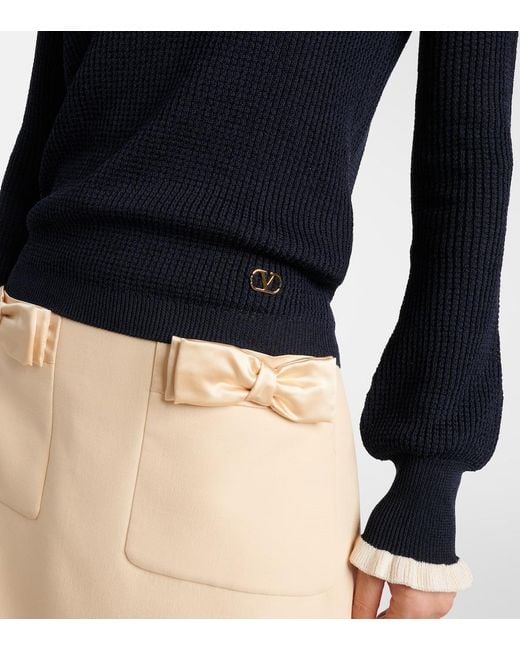 Valentino Blue Cotton-Blend Sweater