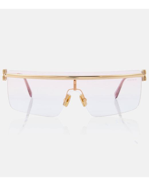 Miu Miu White Flat-brow Sunglasses