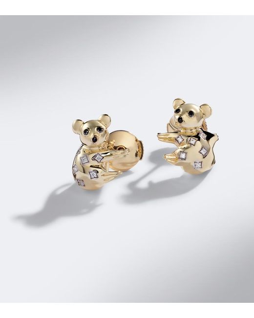 Yvonne Léon White Koala 9Kt Earrings With Diamonds