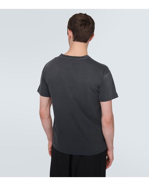 T-shirt in jersey di cotone con logo di Maison Margiela in Black da Uomo