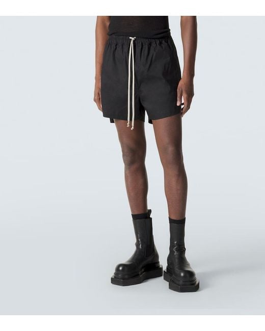 Rick Owens Black Cotton Jersey Shorts for men