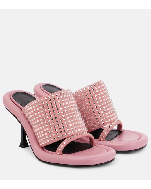 J.W. Anderson Pink Bumper-Tube Embellished Mules