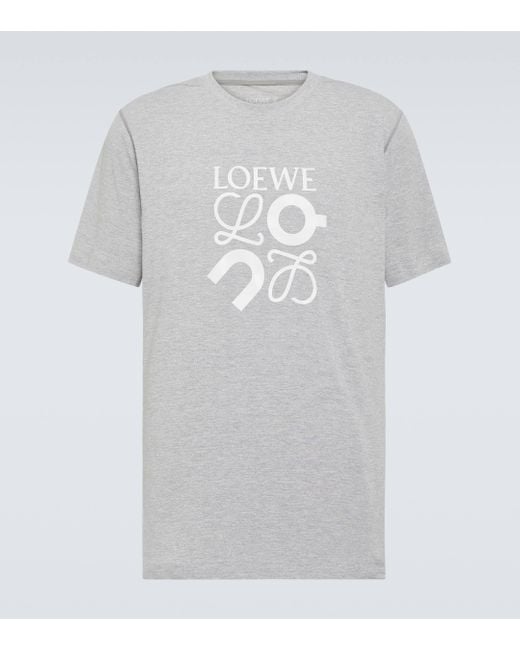 Loewe White X On Active Logo Jersey T-Shirt for men