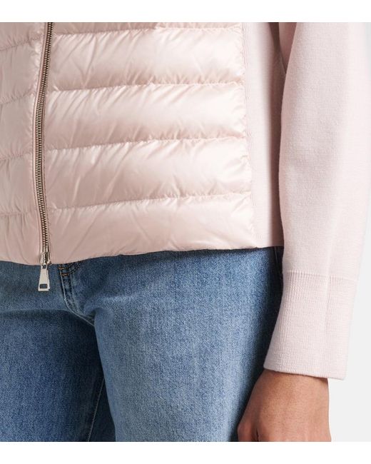 Moncler Pink Daunenjacke Mit Wolle