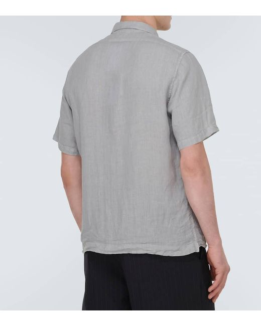 Camisa de lino C P Company de hombre de color Gray