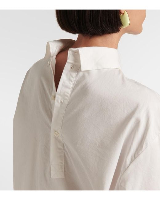 Dries Van Noten White Cotton Poplin Minidress