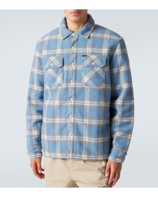 Polo Ralph Lauren Blue Plaid Wool-Blend Flannel Shirt for men