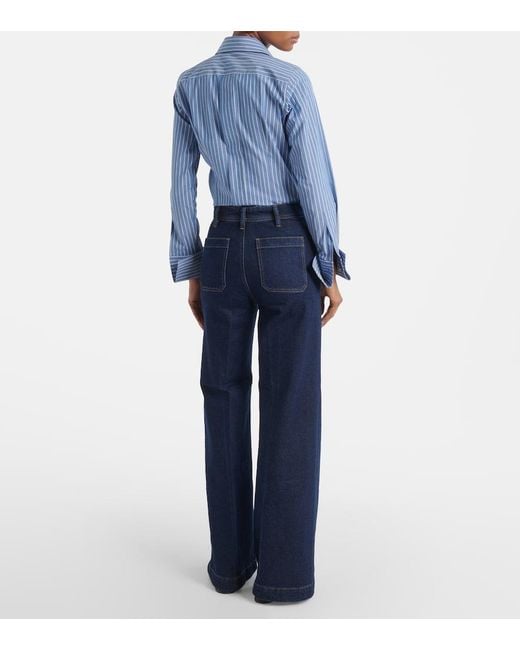 Polo Ralph Lauren Blue High-Rise Wide-Leg Jeans
