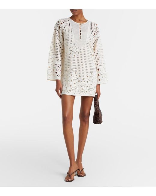 FRAME Natural The Postcard Cotton Crochet Tunic